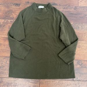 White Stag- Olive Green Short Turtleneck Sweater